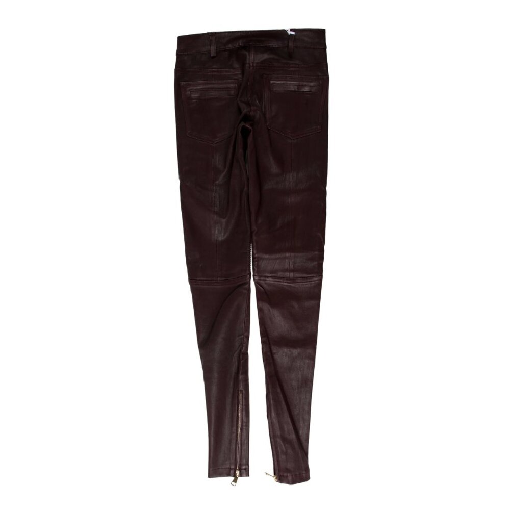 Rebecca Vallance Burgundy Lamb Leather Skinny Leg Pants - BRAND NEW